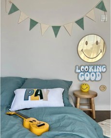 Zrkadlo Emoji do detskej izby – zlaté akrylové zrkadlo z dreva Ø40 cm