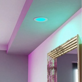 Eglo 901431-LED RGBW stropné kúpeľňové podhľadové svietidlo FUEVA-Z LED/5W/230V 12 cm IP44 biela