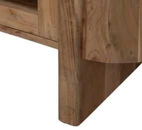 Vitrína z masívu akácie v prírodnej farbe 180x80x40 cm Creel – Ixia