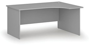 Kancelársky rohový pracovný stôl PRIMO GRAY, 1600 x 1200 mm, pravý, sivá