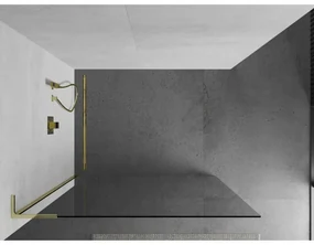 Mexen Kioto L, sprchová zástena Walk-In 85 x 200 cm, 8mm číre sklo, zlatý lesklý profil,800-085-103-50-00