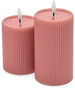 LED sviečky s výplňou z pravého vosku, 2 ks