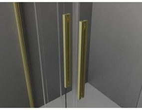 Mexen Velar Duo, posuvné dvere do otvoru 200x200 cm, 8mm číre sklo, zlatá matná, 871-200-000-02-55