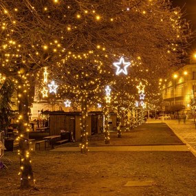 DECOLED Svetelná hviezda LED, sada pre stožiare VO, priemer 46 cm, ľadovo biela