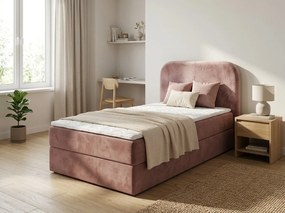 Čalúnená posteľ boxspring FORENA 90x200 cm staroružová Matrac: Bonell pružinová matrac
