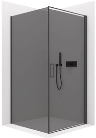 CERANO - Sprchovací kút Porte Ľ/P - 8 mm - čierna matná, grafitové sklo - 90x80 cm - krídlový, CER-CER-8050BD7494
