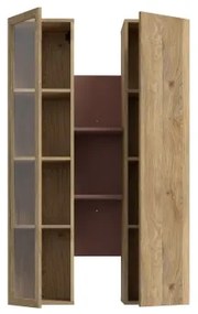 Nástenná polica INAR dub/hnedá
