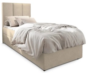 Čalúnená posteľ boxspring MERALIS 100x200 cm béžová Matrac: Matrac Bonell pružinový