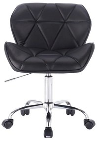 LuxuryForm DESIGN Stolička MILANO na striebornej podstave s kolieskami - čierna