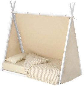 Biela domčeková detská posteľ z bukového dreva 70x140 cm Maralis - Kave Home