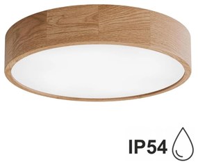 Kúpeľňové stropné svietidlo CLEO 4xE27/24W/230V IP54 pr. 47,5 cm dub