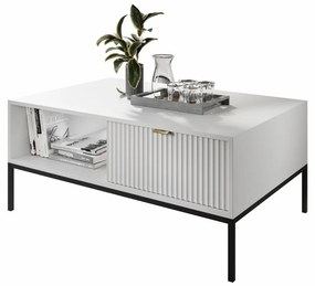 KONFERENČNÝ STOLÍK VIGGO BIELY + ČIERNY PODSTAVEC 104 cm