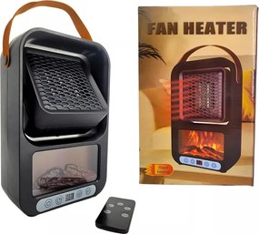Teplovzdušný ventilátor s imitáciou ohňa a diaľkovým ovládačom