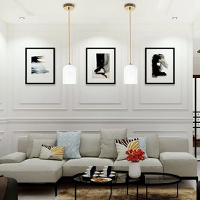 Závesná lampa La Belle XVIII biela/zlatá