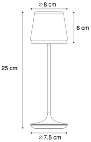 Stolná lampa čierna vrátane LED IP65 Nabíjateľná s nabíjacou stanicou - Treble