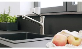 Hansgrohe Zesis M33 - Páková kuchynská batéria 150, vyťahovacia spŕška, 2jet, sBox lite, chróm 74803000