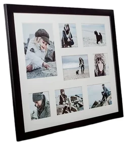 Čierny rámček na 8 fotografií Styler Narvik, 51 × 41 cm