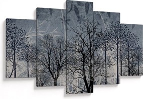 Obraz - Siluety stromov s listami (150x105 cm)