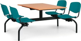 Euroseat Jedálenský set 1976 x 1228 mm - doska čerešňa, zelené sedadlá