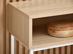 Konzolový stolík Frey (sonoma + biela). Akcia -16%. Vlastná spoľahlivá doprava až k Vám domov. 1110807