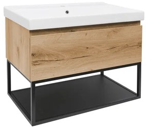 Kúpeľňová skrinka s umývadlom SAT B-Way 79x30x45 cm dub BWAY80OAKFU1, 1 ks