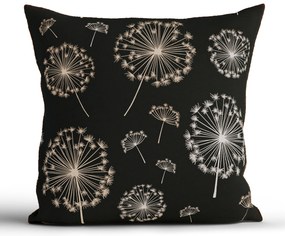 Bavlnená obliečka na vankúš Renforcé 40 × 40 cm - Púpavy čierne