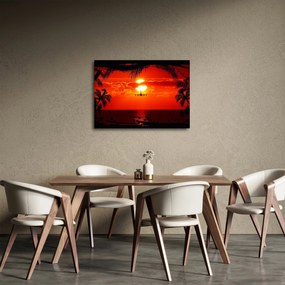 Obraz - západ slnka s lietadlom (70x50 cm)