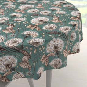 Biante Bavlnený okrúhly obrus Sandra SA-716 Jesenné púpavy na zelenom Ø 140 cm