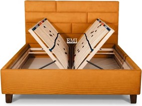 Posteľ čalúnená ANIA + lamelový rošt + matrac EMI