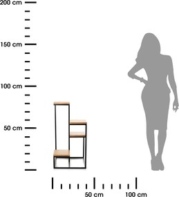 STOJAN NA KVETINÁČ KASKADA 79X40X40 CM ČIERNA/HNEDÁ