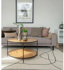 Okrúhly konferenčný stolík s doskou v dubovom dekore v prírodnej farbe ø 80 cm Vita – House Nordic