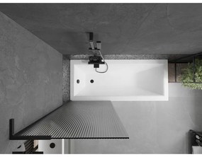 Mexen Next L, 1-krídlová vaňová zástena 70 x 150 cm, 6mm sklo s rebrovým vzorom, čierny profil, 895-070-000-03-09-70