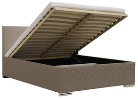 Čalúnená posteľ s úložným priestorom a matracom KRE 140 x 200 cm Sivá