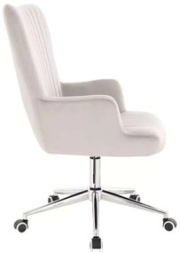 LuxuryForm DESIGN Kreslo AMADEO VELUR na striebornej podstave s kolieskami - svetlo šedé