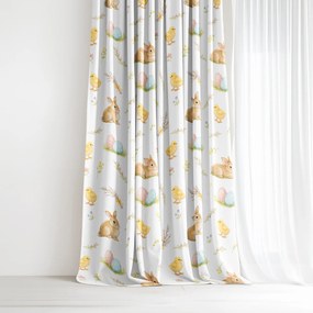 Goldea veľkonočný dekoračný záves - veselá veľká noc 240x150 cm