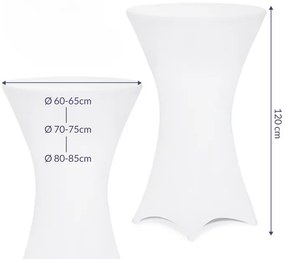 InternetovaZahrada Poťah na barový stôl Ø70 cm - biely