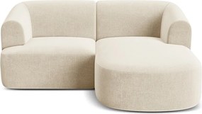 Béžová zamatová rohová pohovka (pravý roh/s leňoškou) Campi – Cosmopolitan Design