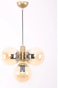 Žlté/v zlatej farbe závesné svietidlo so skleneným tienidlom ø 15 cm Hector – Squid Lighting