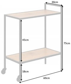 Servírovací stolík Slim Line 60cm divoký dub čierny