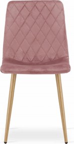 Ružová zamatová stolička TURIN