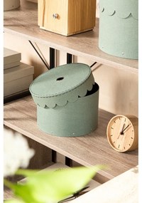 Kartónové úložné boxy s vekom v mentolovej farbe v súprave 2 ks ø 26x17,5 cm Wilma – Bigso Box of Sweden