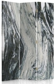 Ozdobný paraván Textura Marble Grey - 110x170 cm, trojdielny, obojstranný paraván 360°