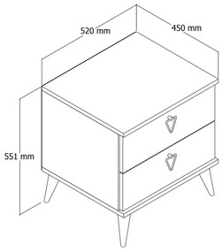 Nočný stolík Versa-Ce Oak