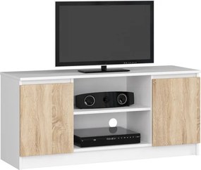 Stolík pod TV RTV 120 2D 1P biely / sonoma