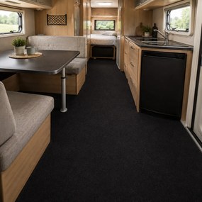 Beaulieu International Group, Metrážny koberec Car & boat, na mieru, šíře 2m, čierna, granulát, chodba / predsieň