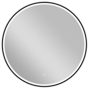 Cerano Vito, LED kúpeľňové zrkadlo, kovový rám, Ø 60 cm, čierna matná, CER-CER-NT8232G60
