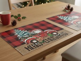 Vianočné prestieranie na stôl MERRY CHRISTMAS 30x45 cm, červené