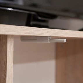 Biely televízny stolík so svetlohnedým korpusom TemaHome Prism
