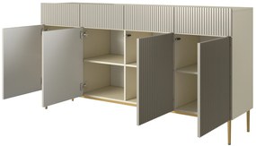 Komoda Nicole 200 cm - kašmírové / zlaté nohy