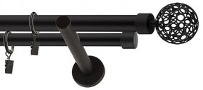 Dekorstudio Garniža dvojradová AZUR čierna-matná 19mm Dĺžka: 140cm, Typ príslušenstva: Bez príslušenstva